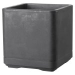 Jardinière Deroma Cosmo Carrée Anthracite avec Réservoir d'Eau 38 x 39 cm