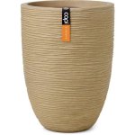 Maceta baja decorativa Capi Rib NL Beige 46 x 58 cm aislante interior exterior