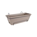 Jardinière Elho Barcelona Allin1 50 Taupe 9,5 L avec Support et Plateau