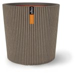 Maceta Capi Groove NL Chaud Taupe 45x41 cm Resistente Heladas