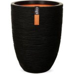 Macetero Capi Nature Rib Negro Reciclado 46 x 58 cm 75 L Doble Pared Aislante
