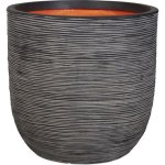 Macetero Capi Nature Rib Plástico Reciclado Gris Antracita 50 L