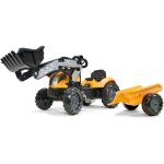 Tractora de Pedales FALK Mighty Builder Amarilla con Remolque