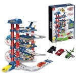 Garaje de estacionamiento infantil EXTRALINK con ascensor eléctrico y tobogán