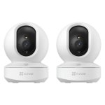 Pack 2x Cámaras de Seguridad EZVIZ TY1 3MP Interior Rotativa 2K WiFi Blanca