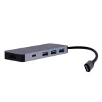 Hub USB-C HUBALU6 6 en 1 HDMI USB 3.0 Aluminium Gris