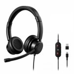 Auriculares TnB ACTIV200S con cable USB-A y USB-C, micrófono, negros