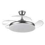 Ventoinha de Teto com Luz Yatek Kala 59W 107cm 6 Velocidades Pás Retráteis Comando