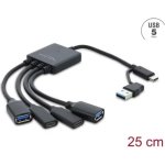 Hub USB Delock 4 porte USB-A e USB-C 5000 Mbit/s