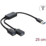 Hub USB Delock 2 Portas USB-A 5Gbps 0,25m Compacto e Rápido