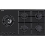 Plaque de cuisson gaz encastrable Daewoo BH9GKF51BNH 90 cm cristal noir 5 feux