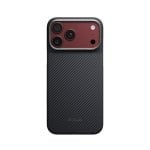 Funda para móvil PITAKA Edge de fibra de aramida negra/gris MagSafe para iPhone 18 Pro