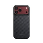 Funda para móvil PITAKA Edge de fibra de aramida negra/gris MagSafe para iPhone 18 Pro Max