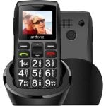 Artfone C1+ Téléphone Senior Grandes Touches SOS Bluetooth Noir