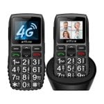 Artfone C1+ 4G 1,77" Touches Grandes Bouton SOS Noir