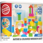 Hero Set De Blocos De Construção Em Madeira Heros 60 Peças FSC Naturais E Cores
