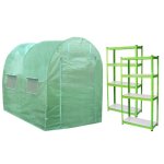 Monster polytunnel serre met gegalvaniseerde rekken 4x2m