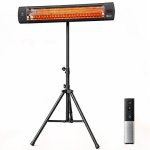 Calefactor de exterior Outsunny 842-486V90BK 2500W infrarrojo trípode