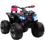 Quad Eléctrico para Niños Homcom 12V con 2 Motores 3-8 km/h Rosa