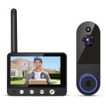Interphone vidéo WiFi Nobrand HD Vision nocturne Batterie 18650 Noir