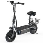 Elektrische step iScooter F2 500W Bereik 30km 10'' Luchtbanden Trommelremmen Grijs