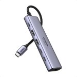Hub Ugreen 5 ports USB 3.2 HDMI PD 100 W gris multifonction
