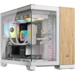Boîtier Corsair 2500X Mini Tower Micro ATX Blanc/Bambou Vidrio et Mesh USB-C