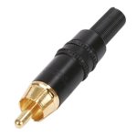Stecker RCA Neutrik NYS373-0 schwarz vergoldete Kontakte