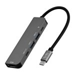 Hub USB-C TnB HUBALU5C iClick 5 em 1 HDMI 4K 30 Hz PD 100 W