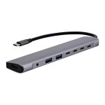 Hub USB-C TnB HUBALU8C iClick 8 en 1 HDMI 4K60 PD100W