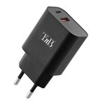 Cargador de red TnB CHPD30W2 USB-C 30 W USB-A 18 W Negro