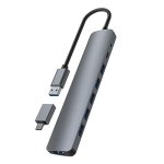 Hub TnB 7 portas USB 3.0 Alumínio modelo HUBUSB7ALU3 com adaptador USB-C