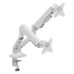 TnB MHFLEXDUALWH Suporte Duplo com Mola a Gás para Monitor Mesa 2x 13-27" VESA 75x75 a 100x100 Max 8Kg