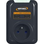 Sai INFOSEC 3680W 1 FR-Steckdose 2 USB-Ports Überspannungsschutz 2 Jahre Garantie