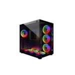 Caja PC MRED ATX Gaming Vidrio Templado RGB Mid Tower 7 Bahías Ventiladores Incluidos