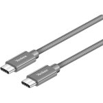 Cable Yenkee YCU C102 SR USB-C a USB-C 2 m Gris Carga Rápida 60 W