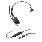 Auriculares Yealink UH44 Mono con cable USB-C/A, micrófono antirruido, negros