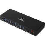 Hub USB Renkforce RF-7403762 10 porte 5 Gbit/s ricarica rapida montaggio DIN