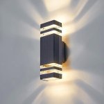 Aplique exterior Blossom de doble haz IP65 antracita con 2 LED GU10