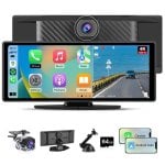 Écran tactile JUNSUN 10,26 pouces CarPlay Android Auto sans fil USB Aux