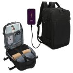 Mochila Cabina RAYKONG 40x30x20 cm 24 L Impermeable Equipaje de mano Negro