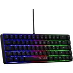 Teclado The G-Lab KEYZ-HYDROGEN/FR Gaming de membrana 60% preto FR