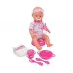 Bambola SIMBA New Born Baby 43 cm vinile con bere e pipì 8 pezzi