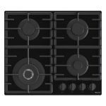 Table de cuisson gaz Hisense GG663BHF 60 cm verre noir