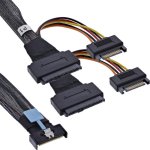 Cable InLine MCIO x8 a 2 SFF-8639 U.2 PCI Express 5.0 1 m