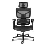 Cadeira Alpha Gamer Mist Black em malha, apoios 4D, 130 kg