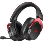 Auriculares gaming QCY H8GM Tri-Mode sem fios Bluetooth vermelho e preto