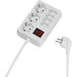 Multiprise Vivanco STDL 3S/4E 7 prises avec interrupteur et protection enfant