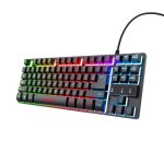 Teclado Trust GXT 833 Thado Gaming de Membrana TKL RGB Negro y Plata Dutch