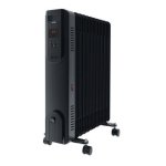 Poêle Électrique HTW 2000W Noir avec Thermostat et Roulettes